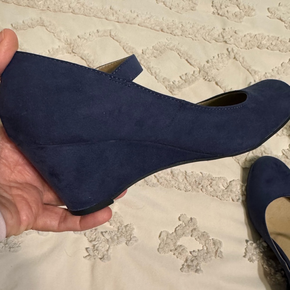 a.n.a Navy Wedge Shoes